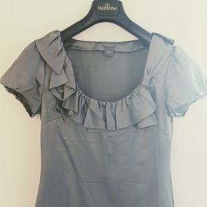 Ann Taylor Silk Ruffle Blouse